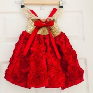 Sweet Petunia Infant Ball Gown Rose & Gold 9 mo